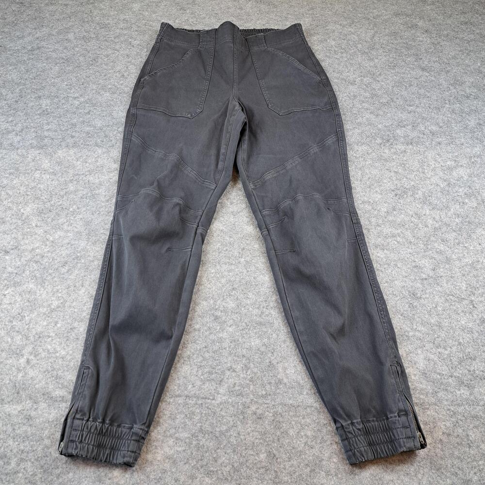 Spanx Pants Womens Large Gray Utility Jogger Twill Pull On Ankle Zip